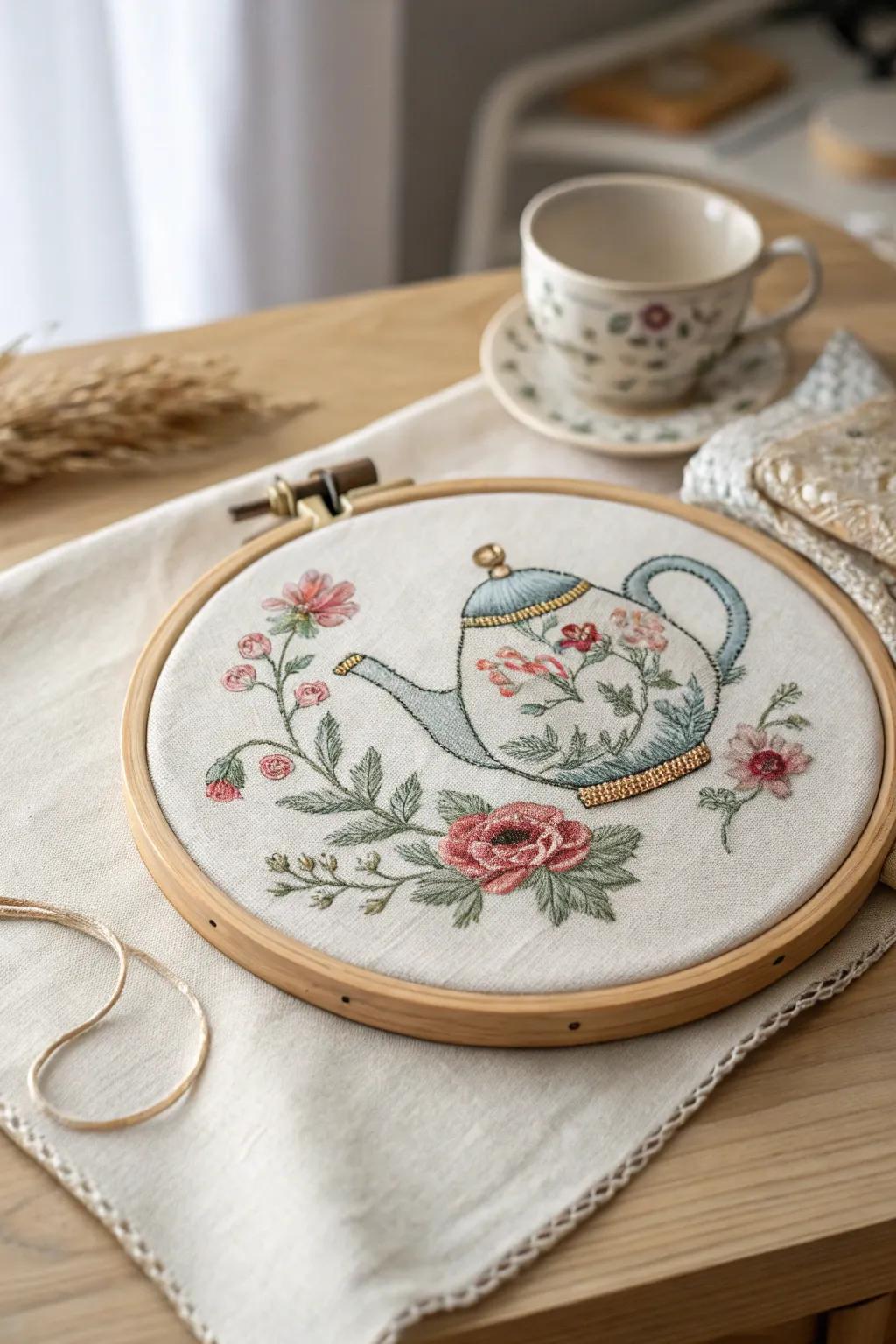 Introduce a hint of vintage charm to your space using this classic cross stitch teapot design. Perfect blend of nostalgia and simplicity!