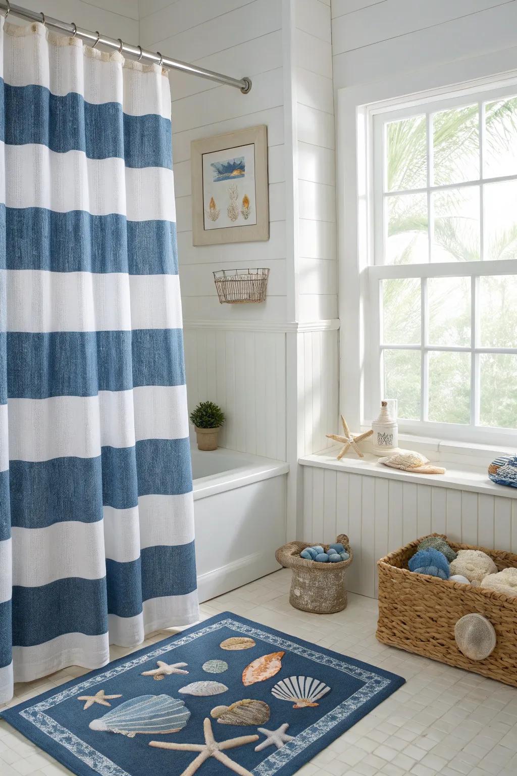Coastal prints add a marine appeal.