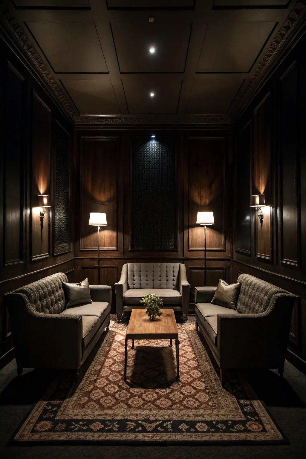 A space with a harmonious furniture blueprint.