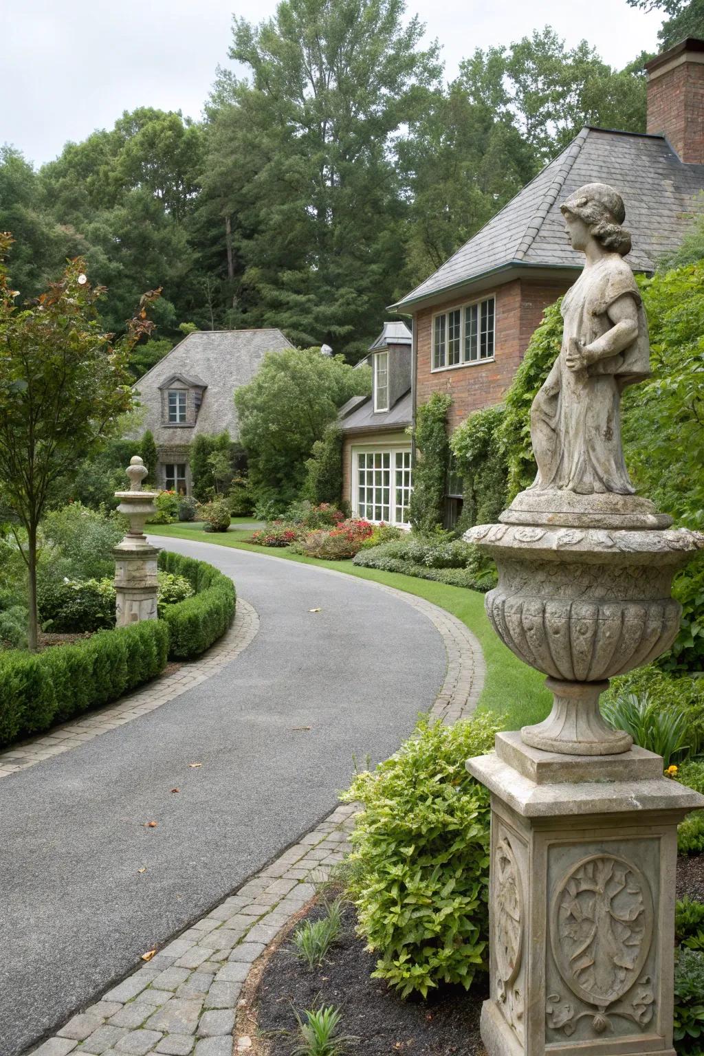 Figures add an artistic flair to your driveway.