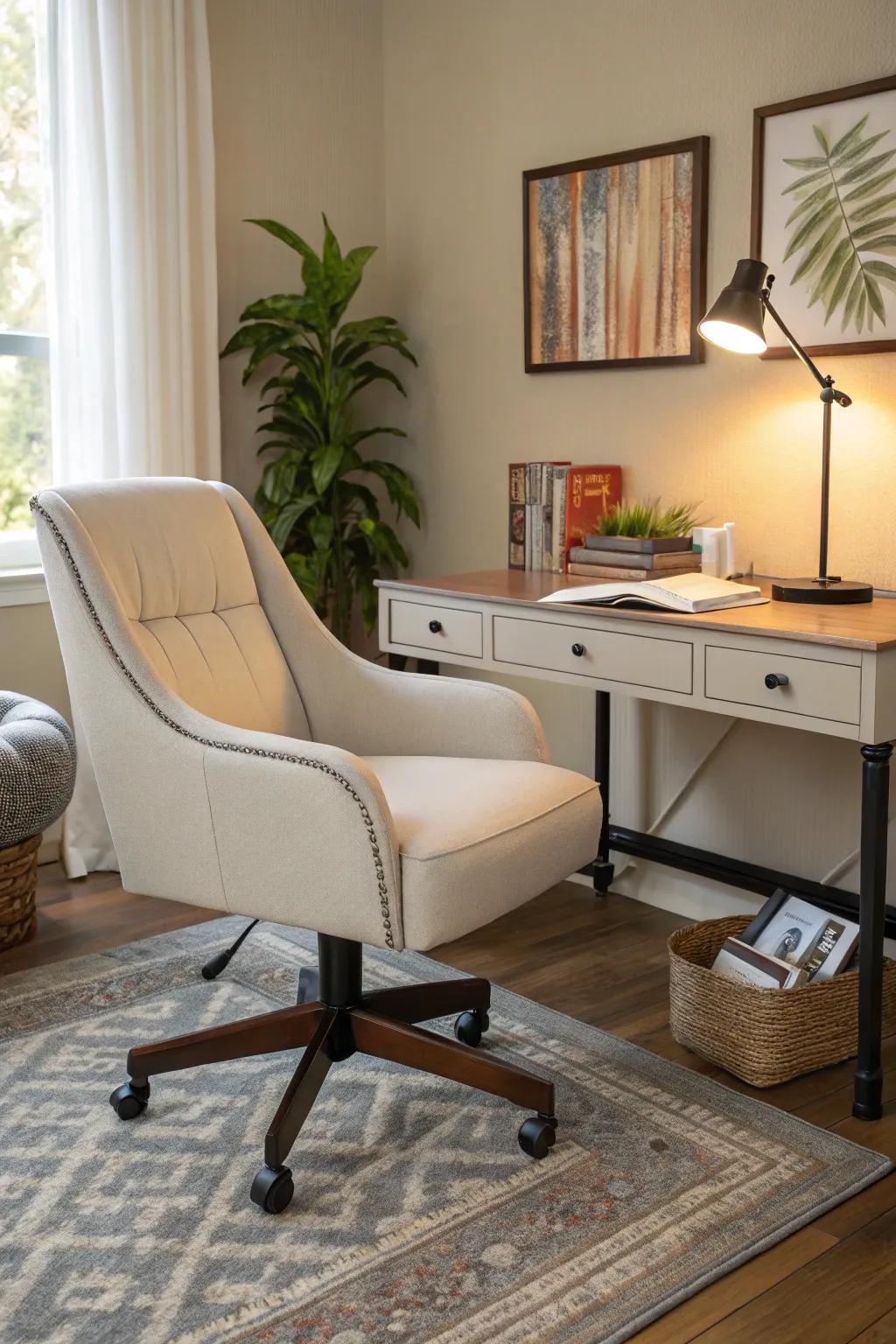 Supportive seating ensures productivity.