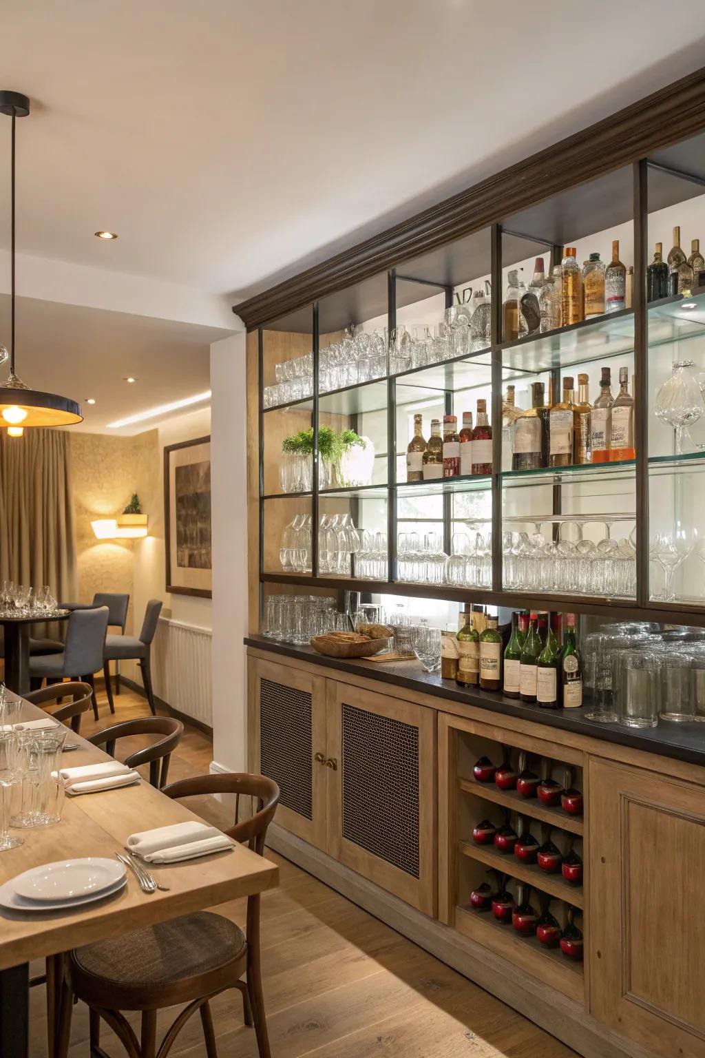 Open shelving keeps everything within easy reach.