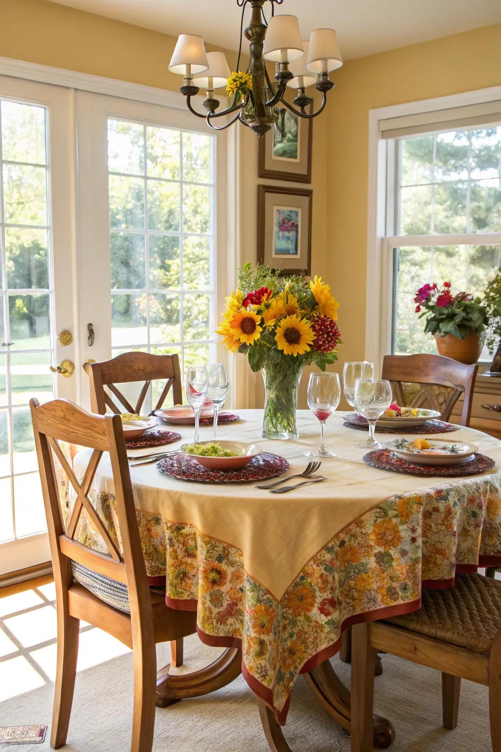 Golden pecan finish brings warmth and light.