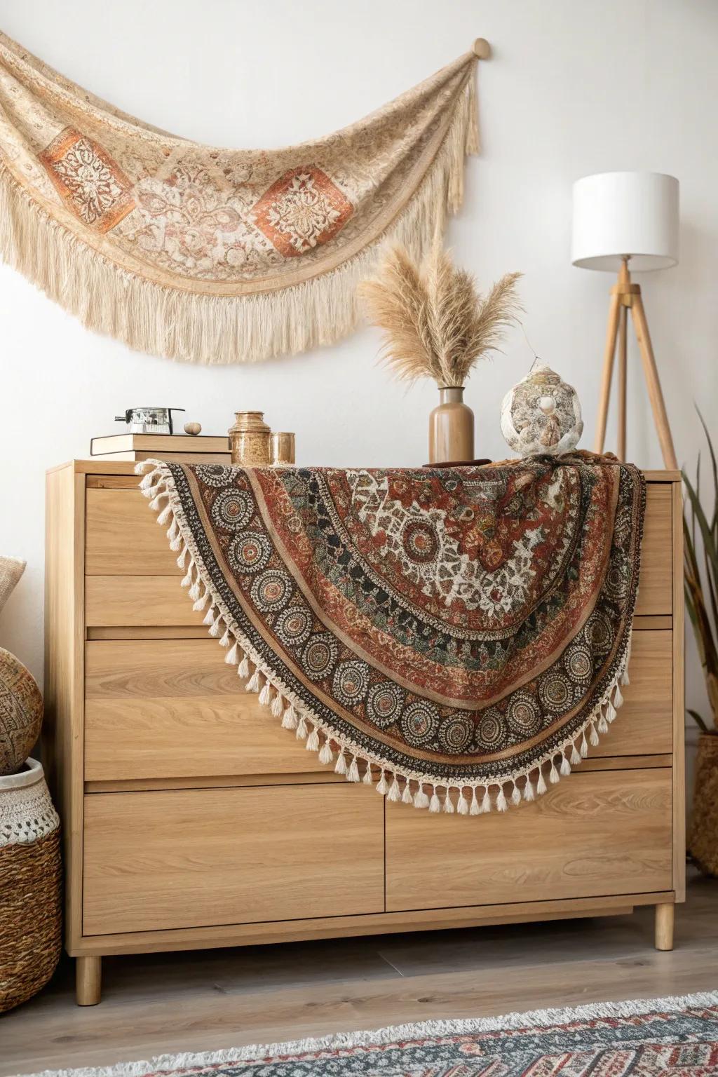 Elevate your space with a splash of boho charm &ndash; discover the beauty of classic materials on simple designs.