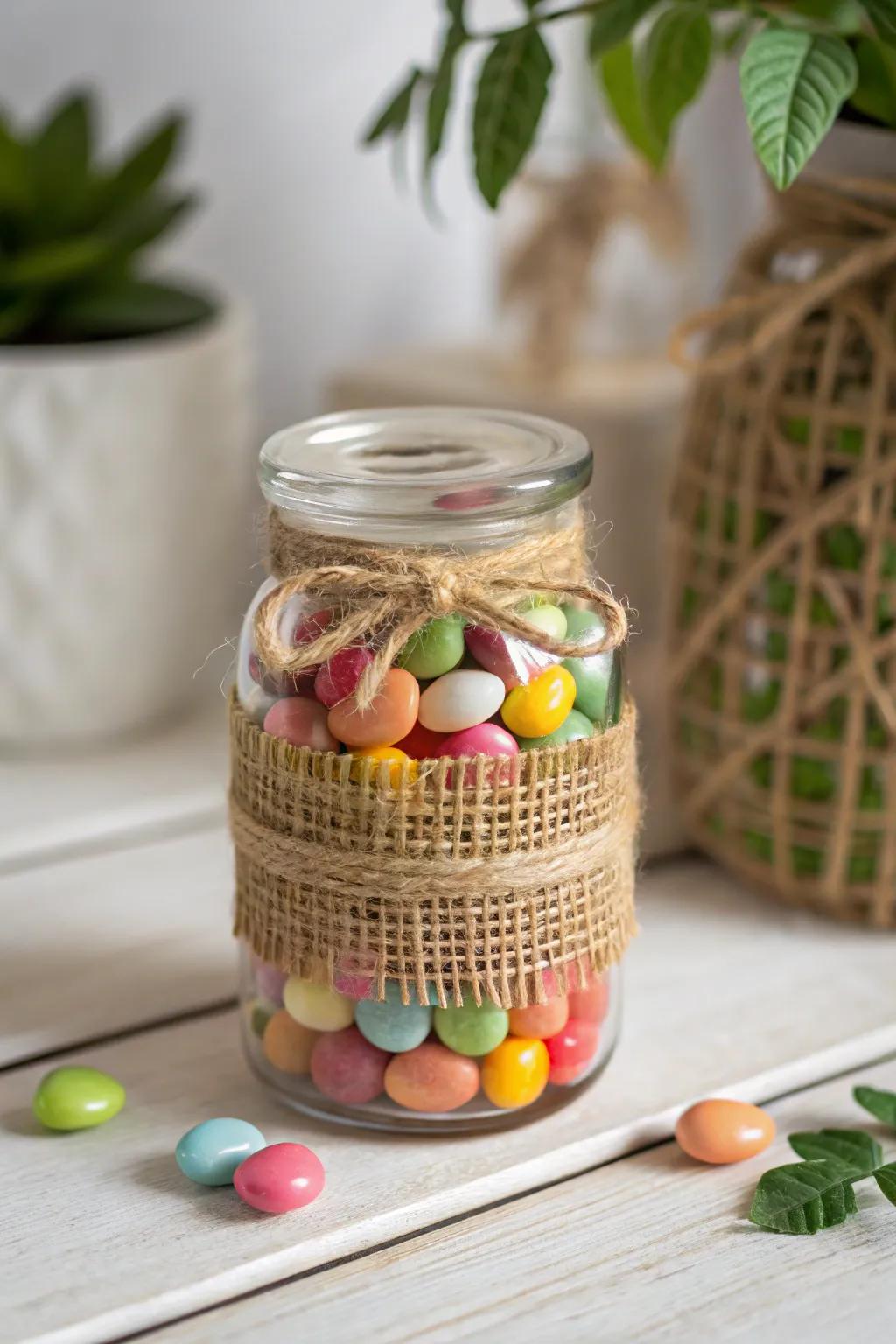 Add a hint of rural charm to your decor with this delightful hand-made treat holder!