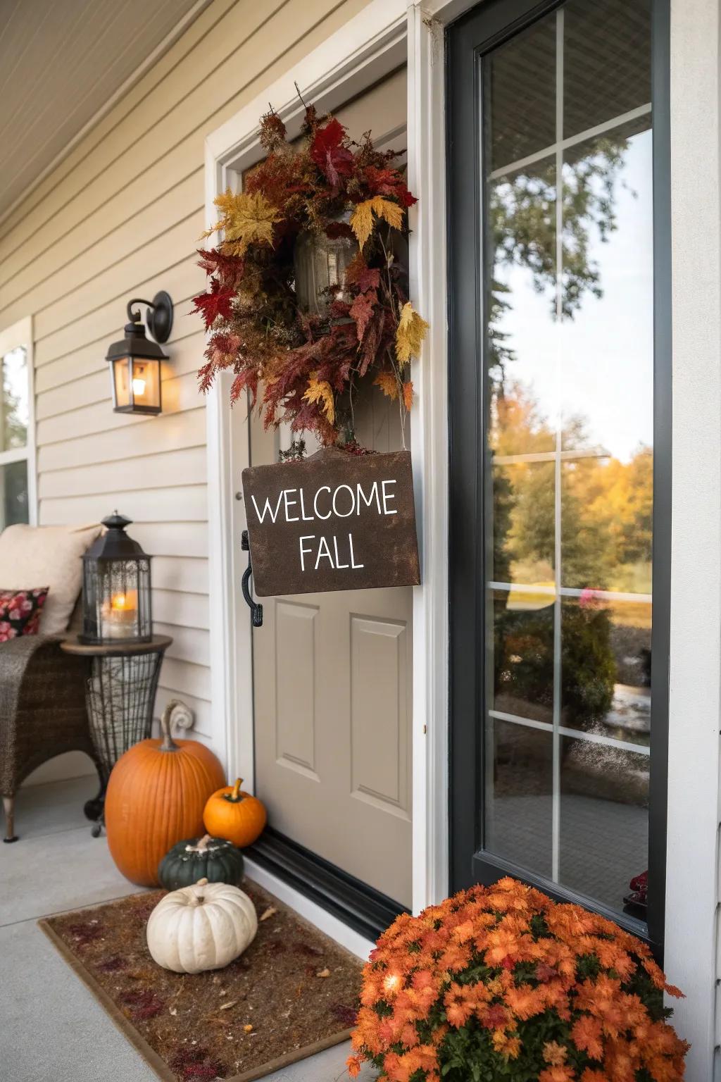 Swap welcome signs with the seasons for freshness.