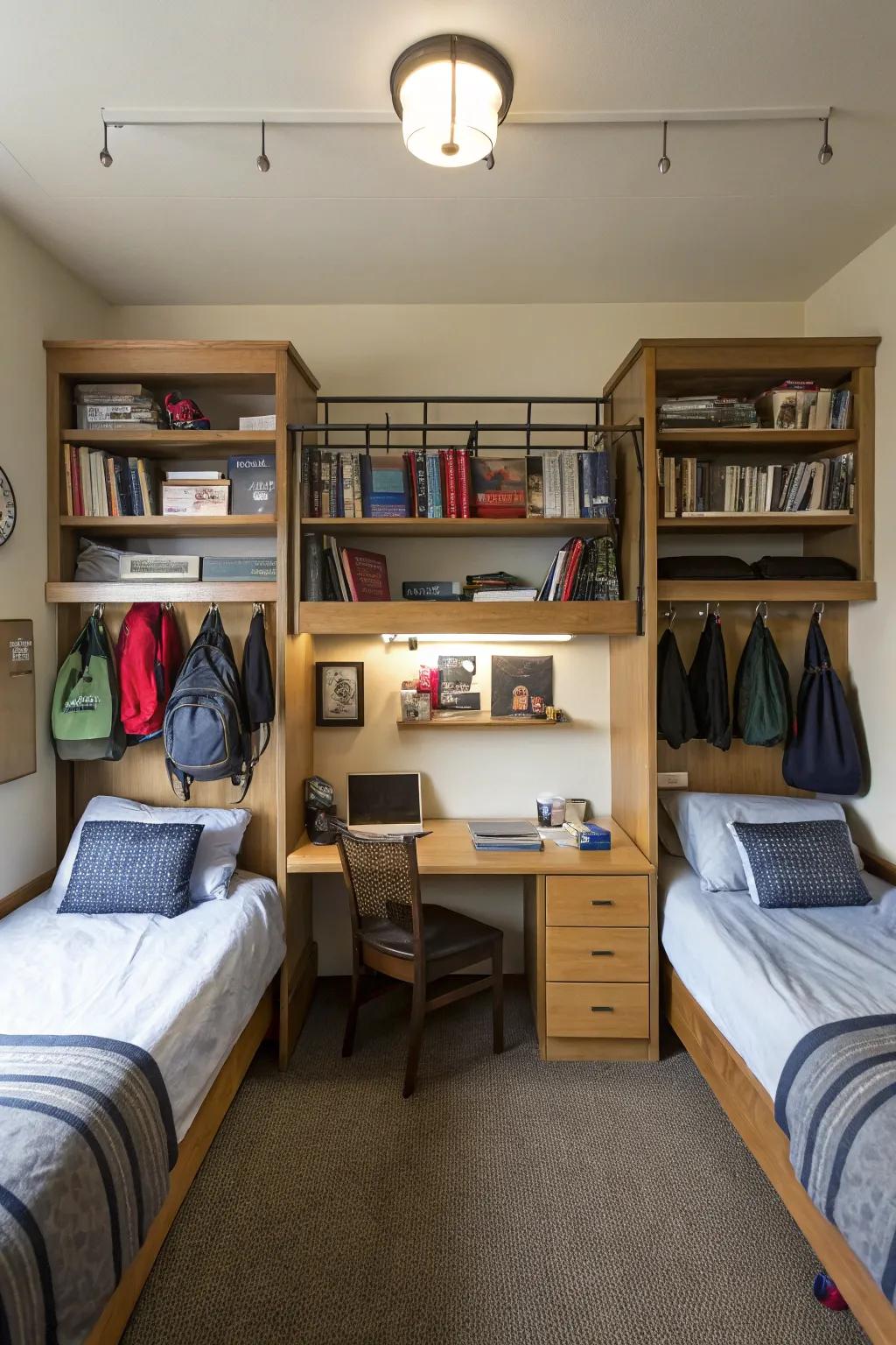 Wall space is a valuable asset for storage and decor.