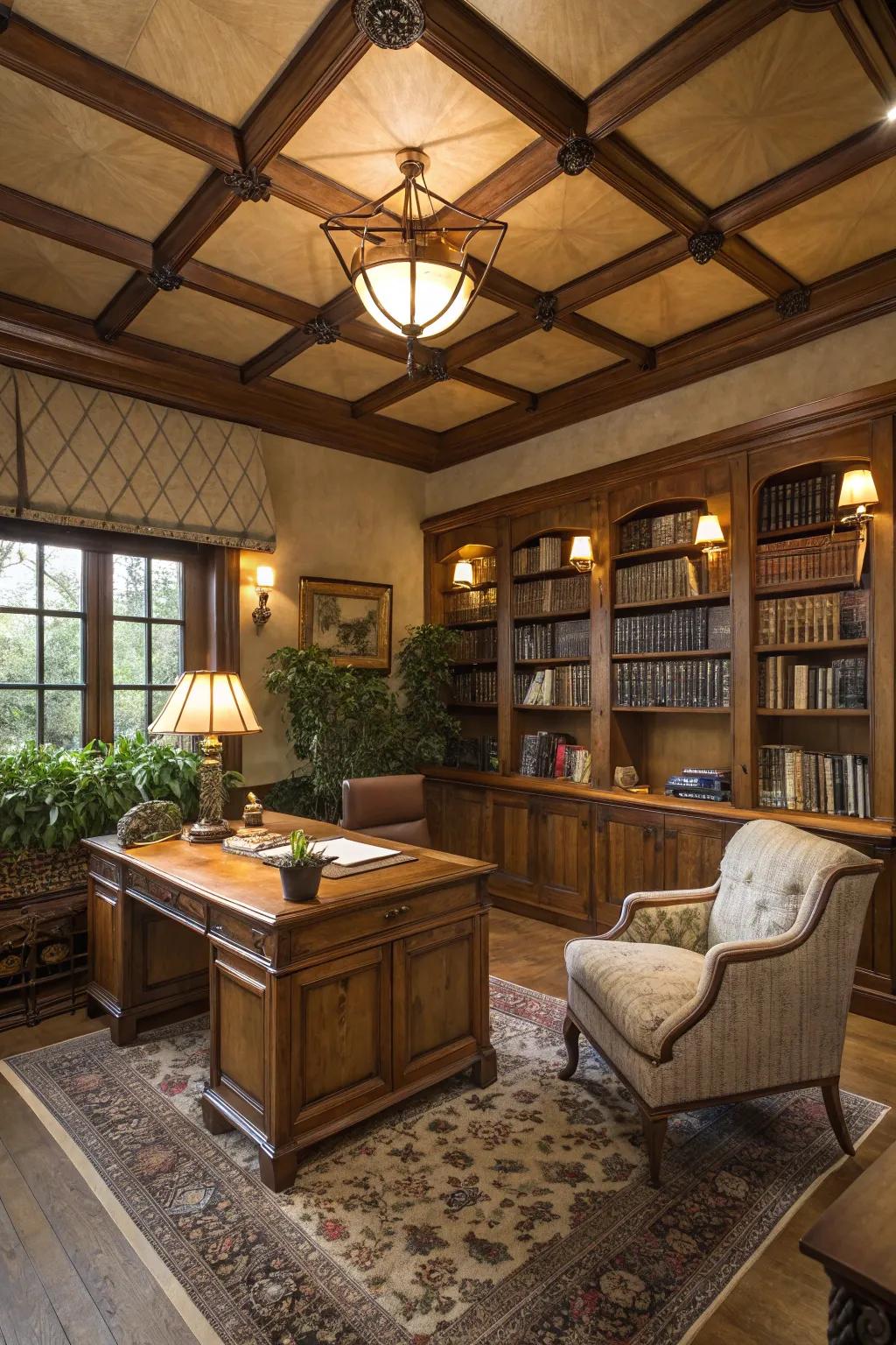 Wood accents add warmth to this inviting study.