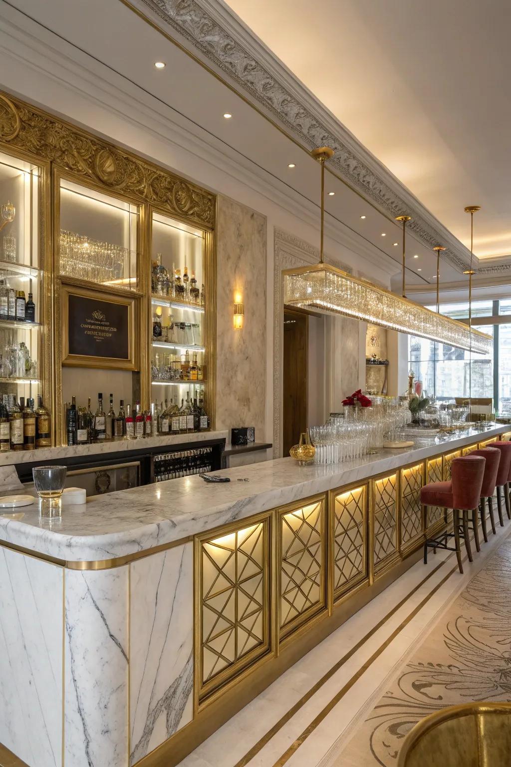 Deluxe accents for an extravagant counter experience.