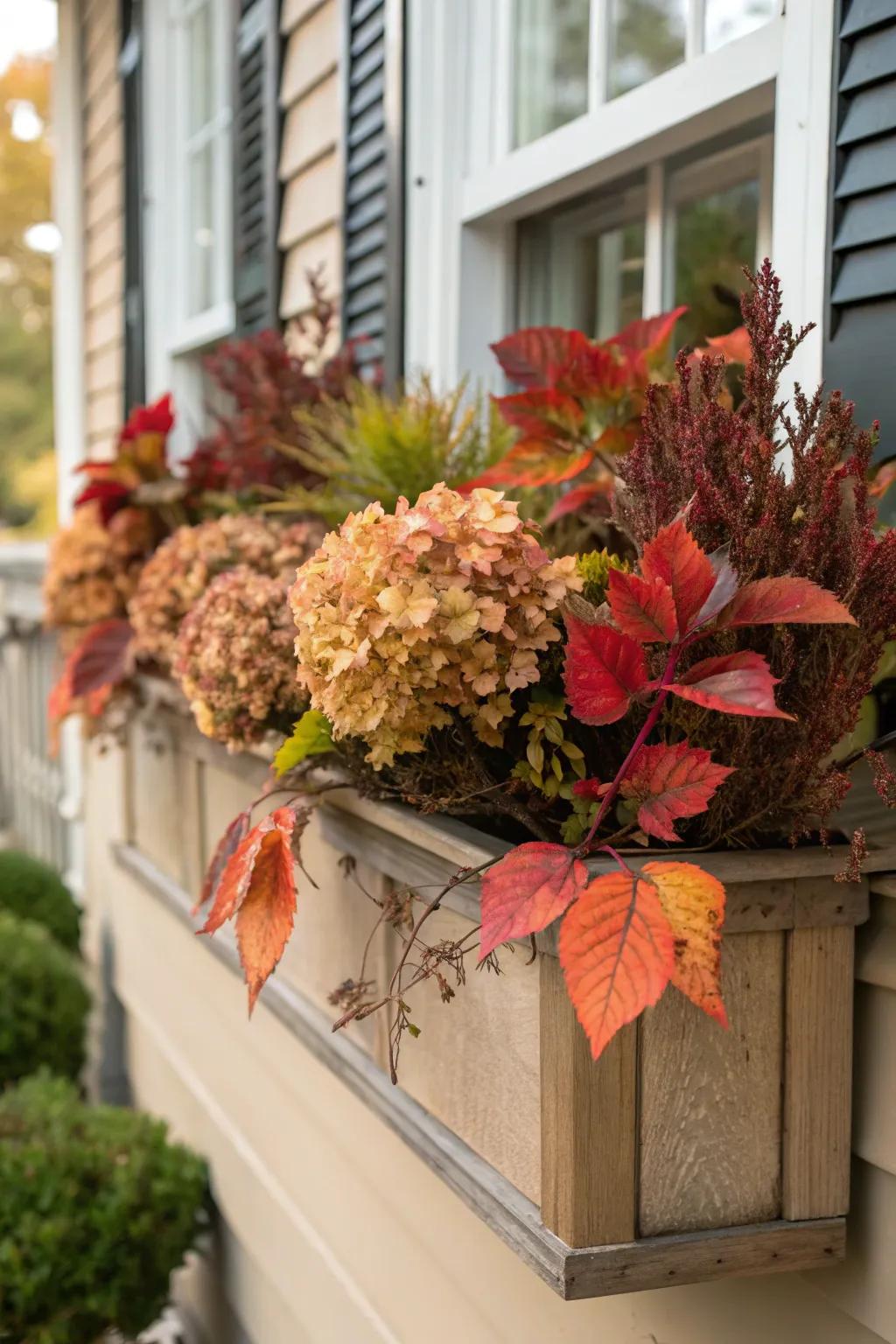 Dried blossoms add vintage charm.