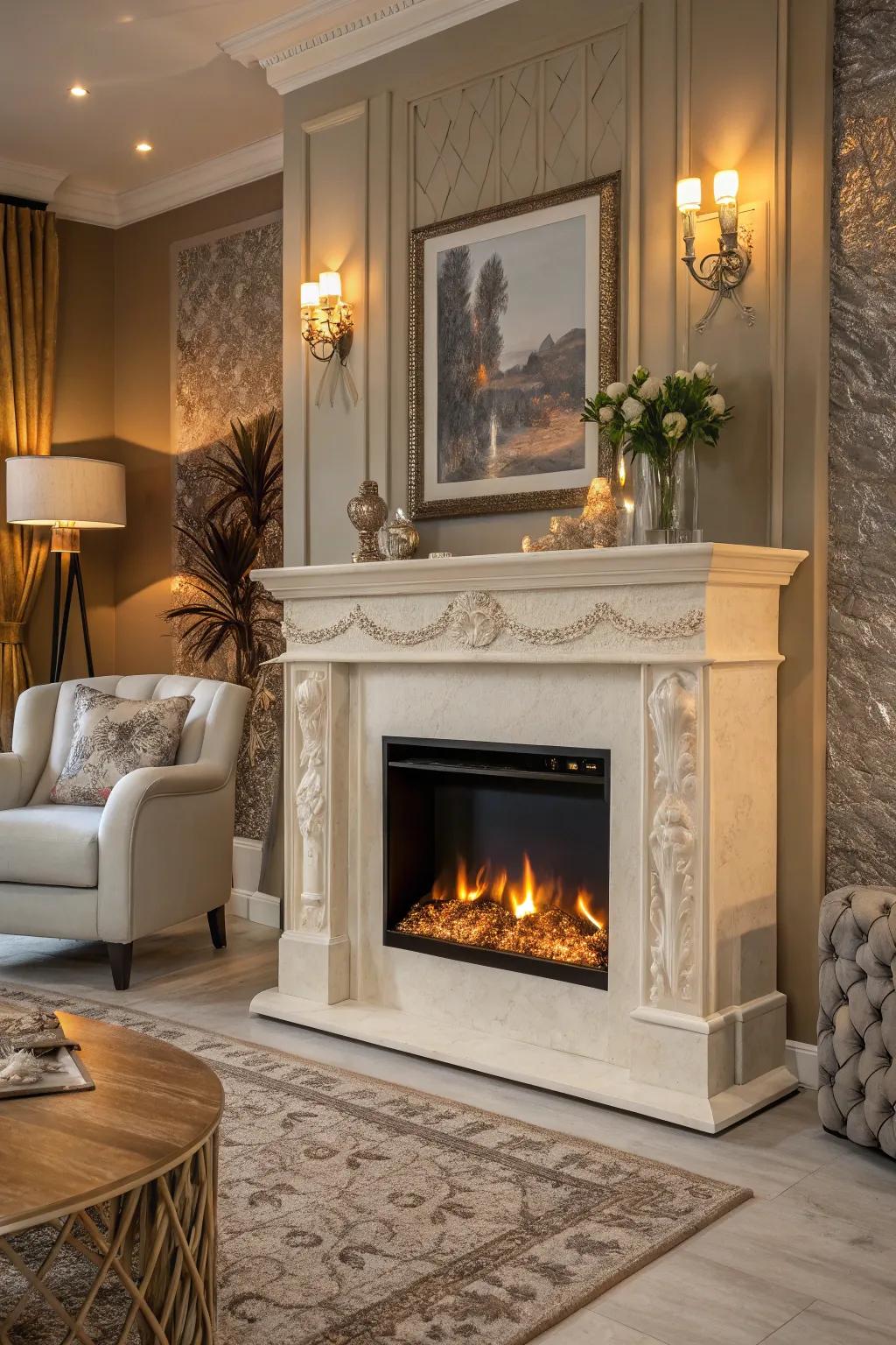 Creative surroundings turn a modern heater into a highlight.