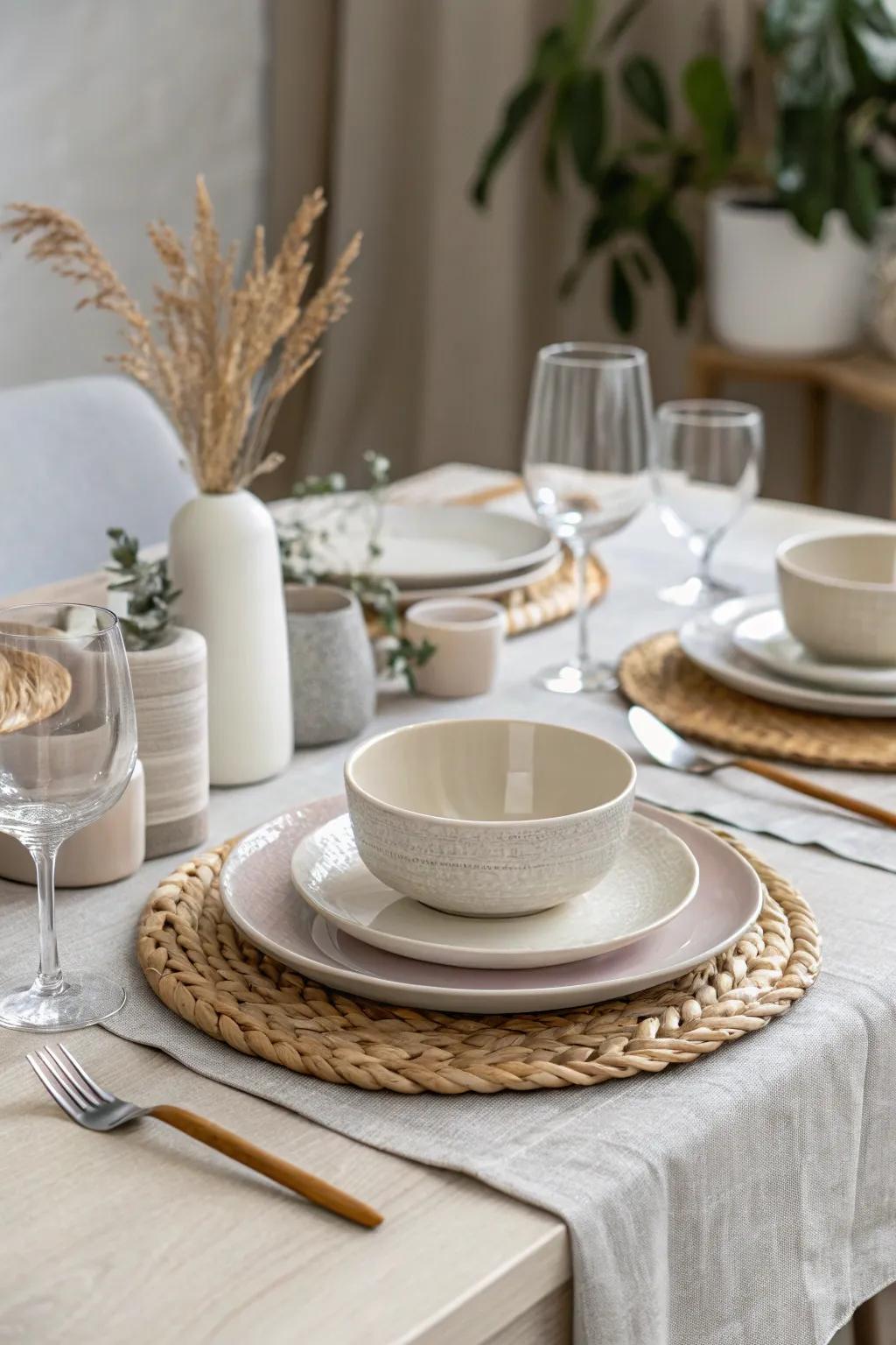 A neutral color scheme cultivates a serene, sophisticated ambiance.