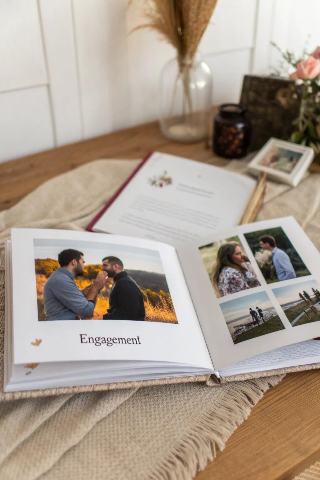 A timeline of love captured in an engagement chronicle.