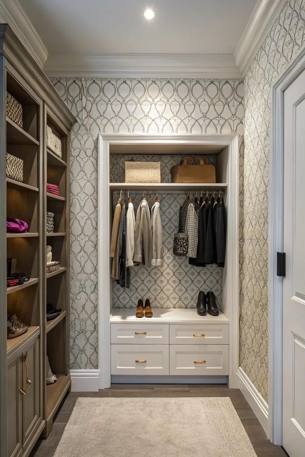 Feature walls contribute striking visual appeal to compact spaces.