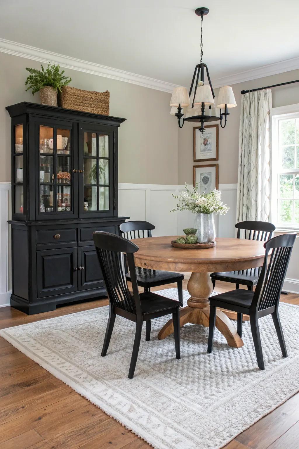 Employing contrast adds visual interest and depth to the space.