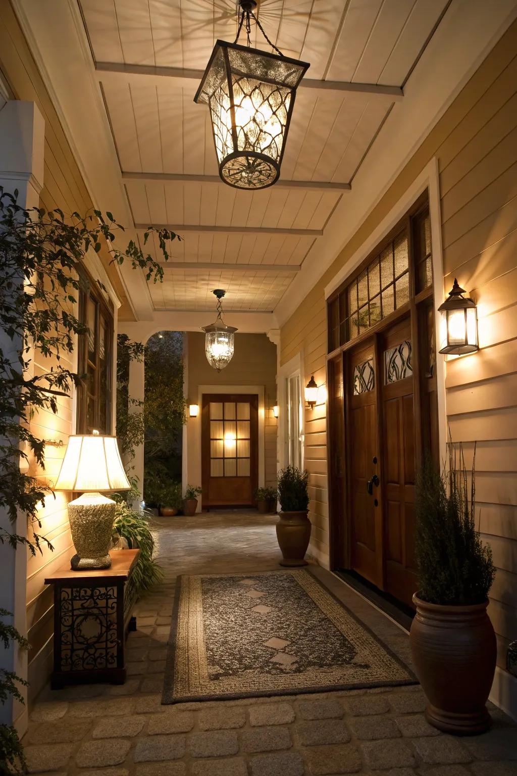 Layered lighting brings function and style to this entryway.