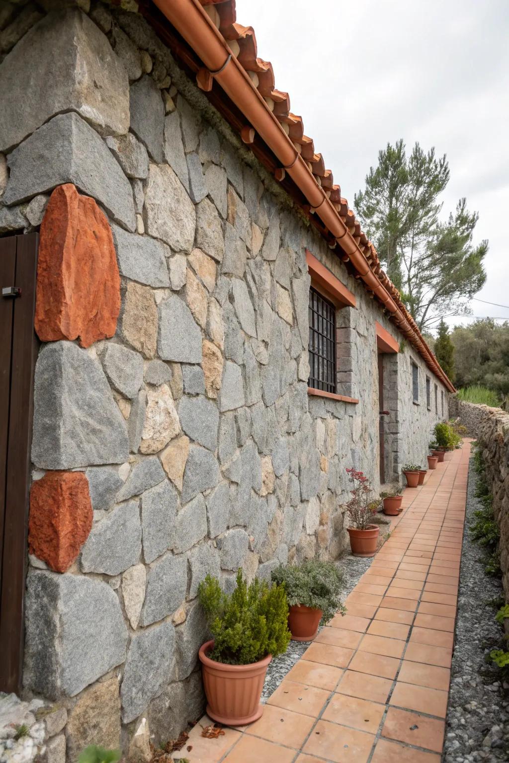 Colorful stone contrasts enhancing home exteriors with visual interest.