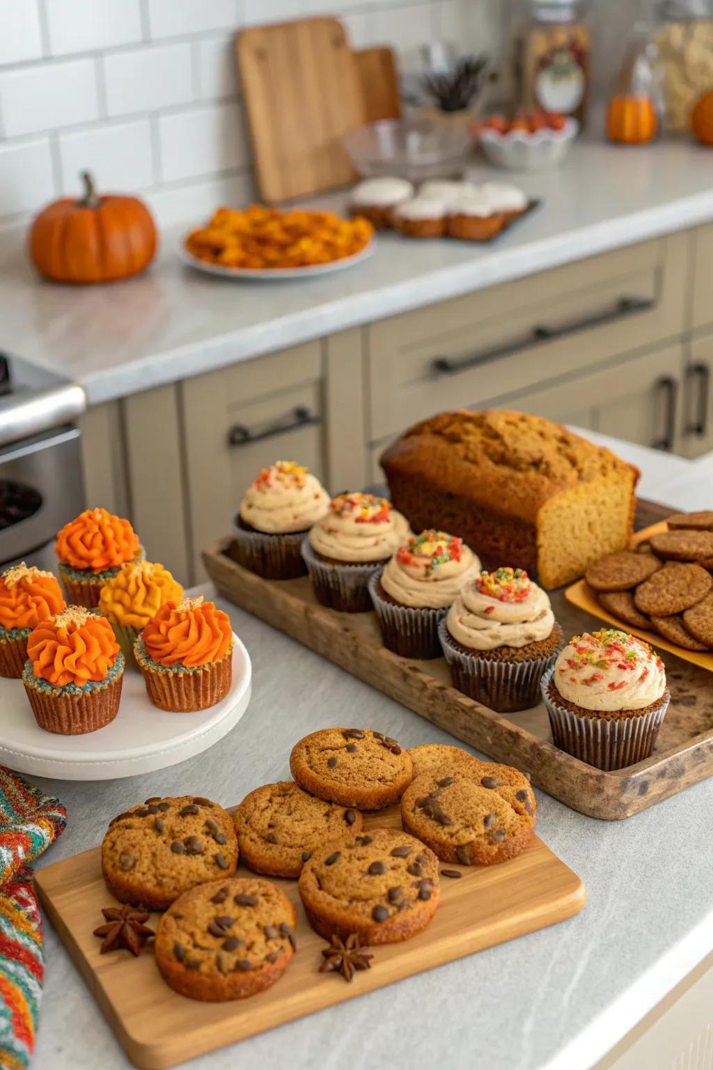 Delicious pumpkin spice treats ready to enjoy.
