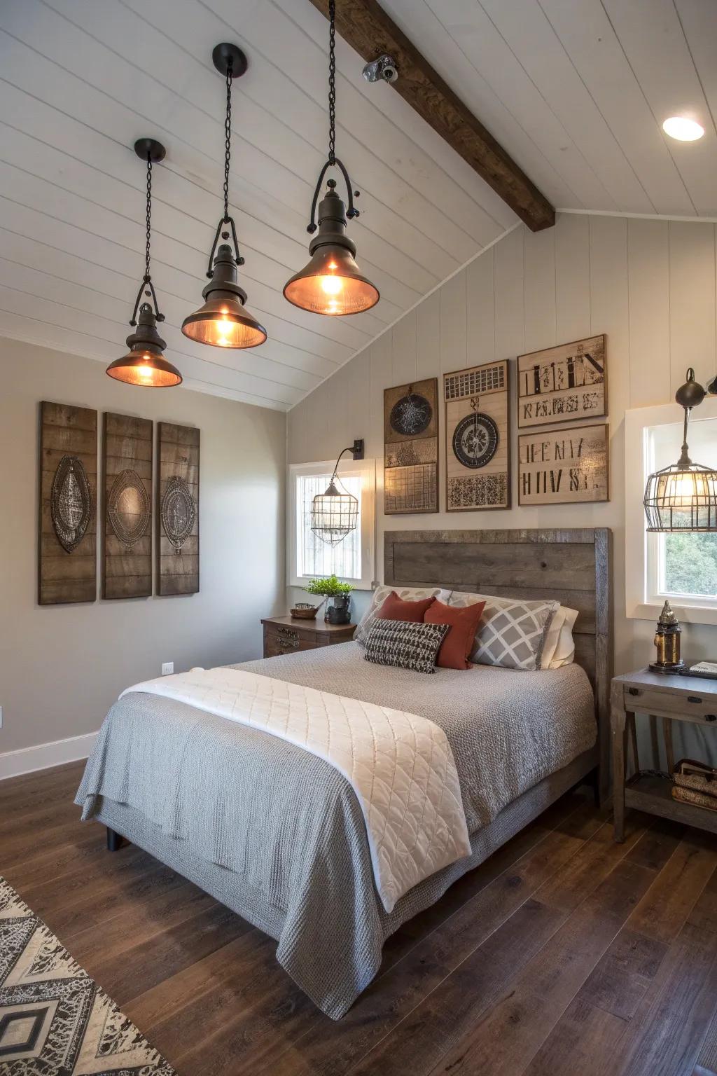 Industrial accents give a modern edge to country-inspired décor.