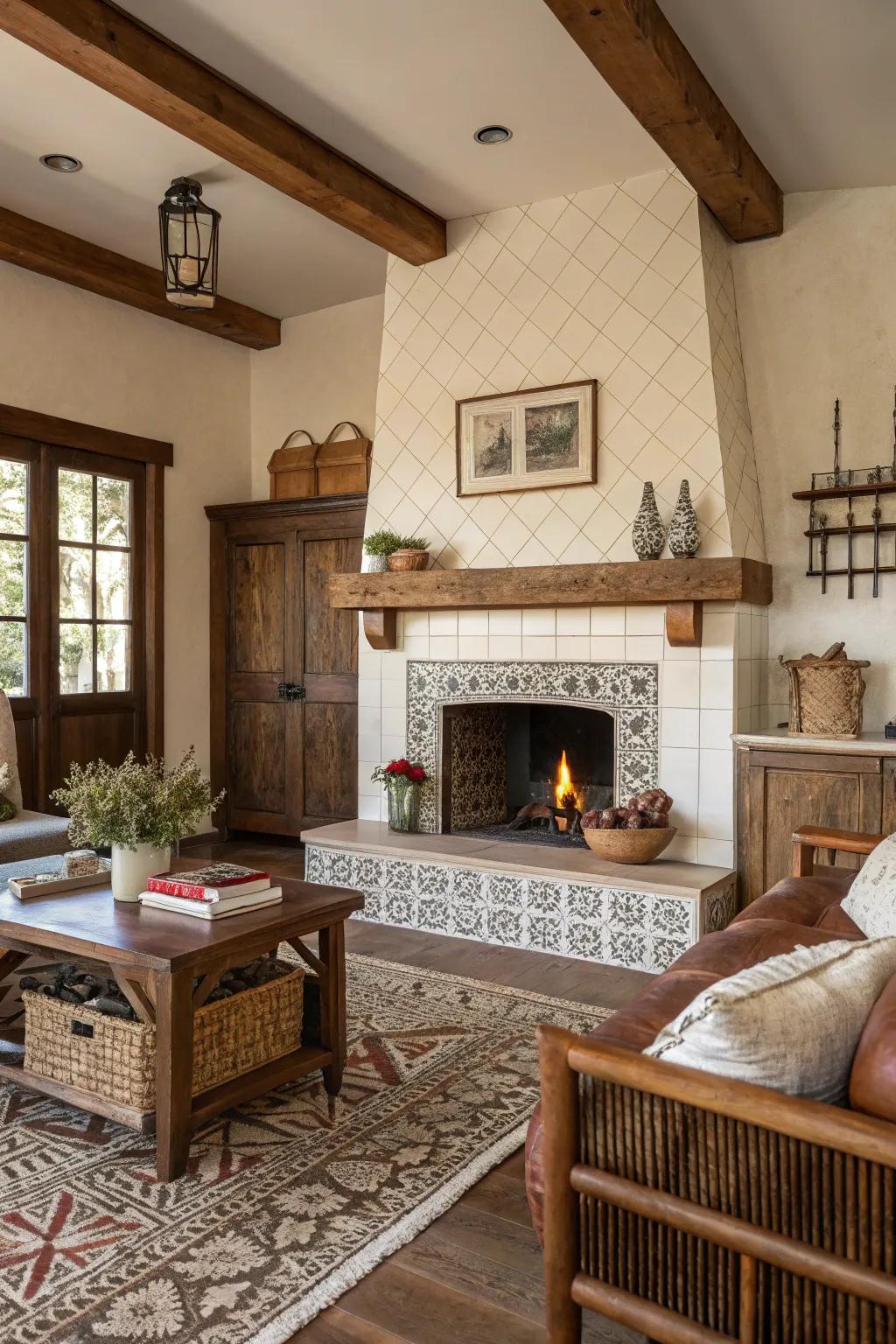 Sensational terrain-to-summit blocks adorning a farmhouse fireplace.