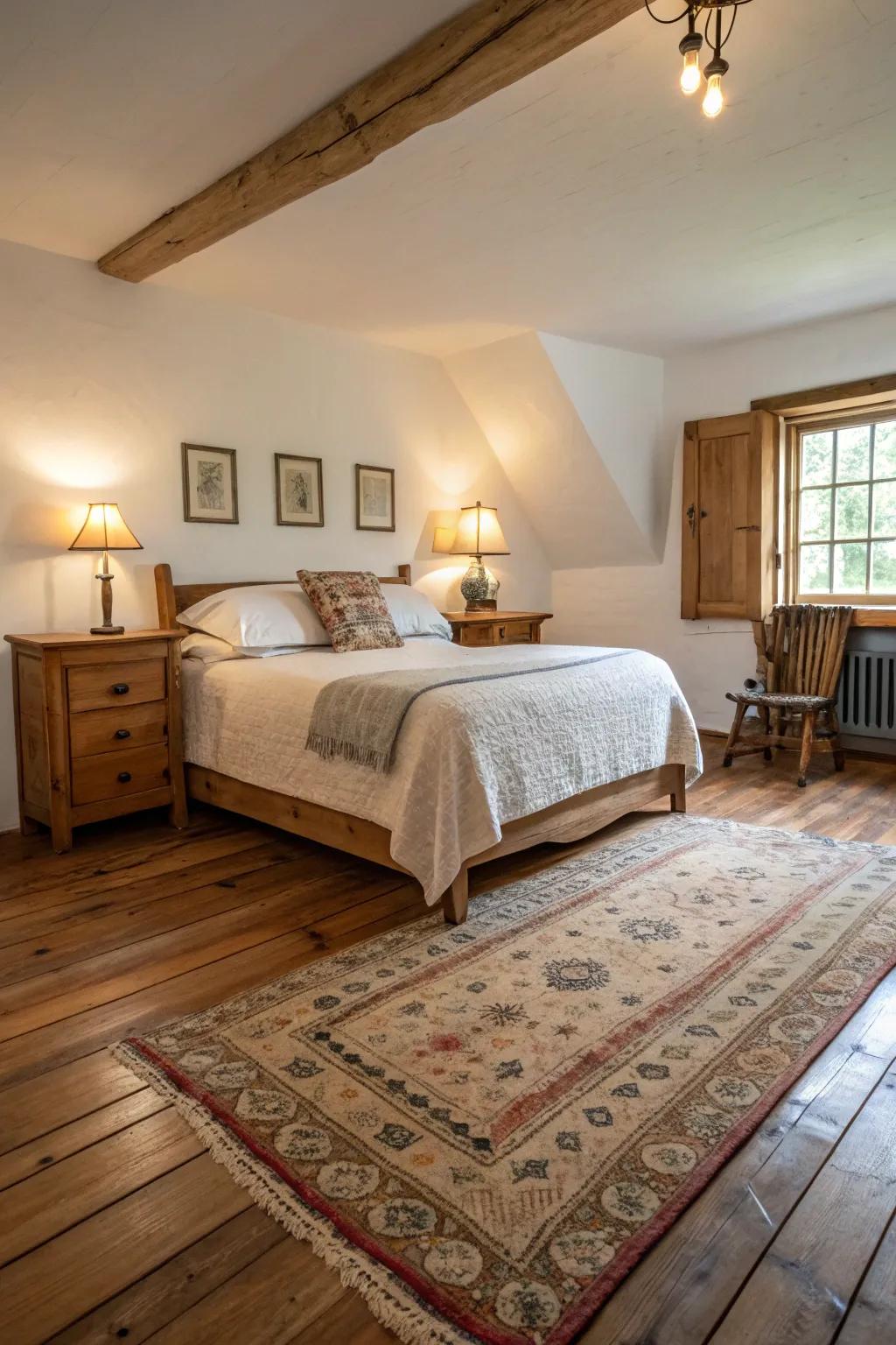 A cozy floor covering provides warmth and style to the floor space.