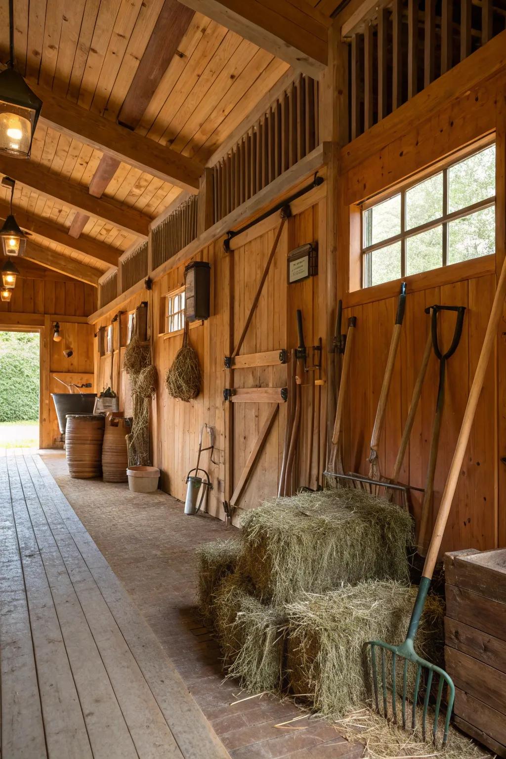 Wood details add a touch of warmth and charm.