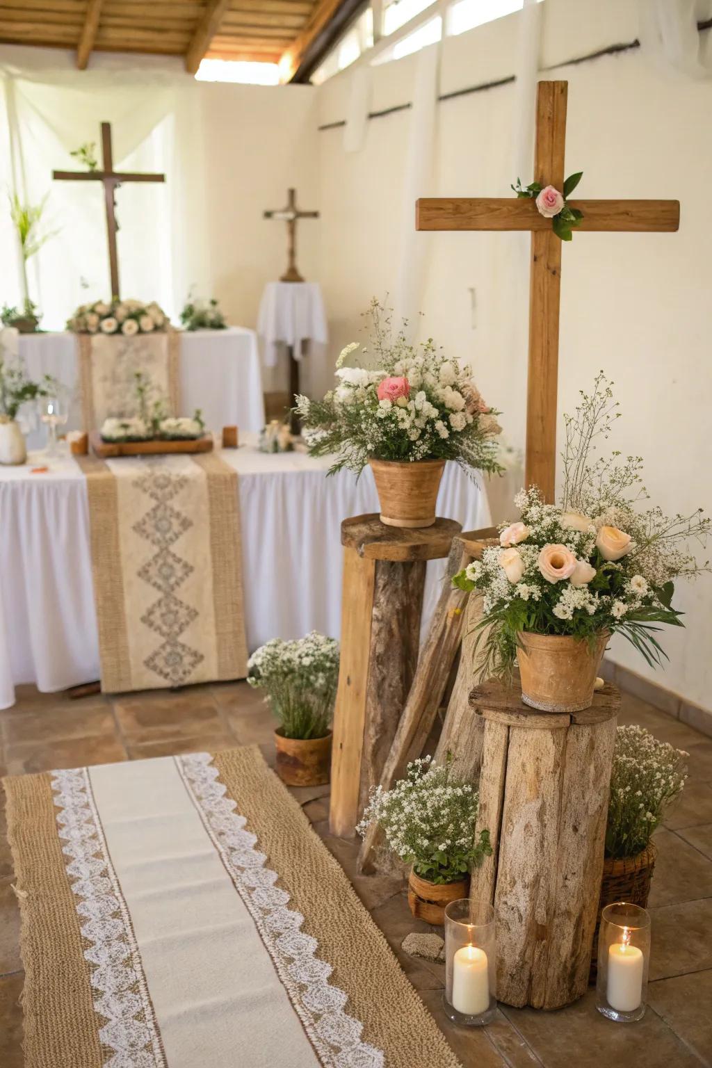Authentic timber components introduce charm and warmth to the overall decor.