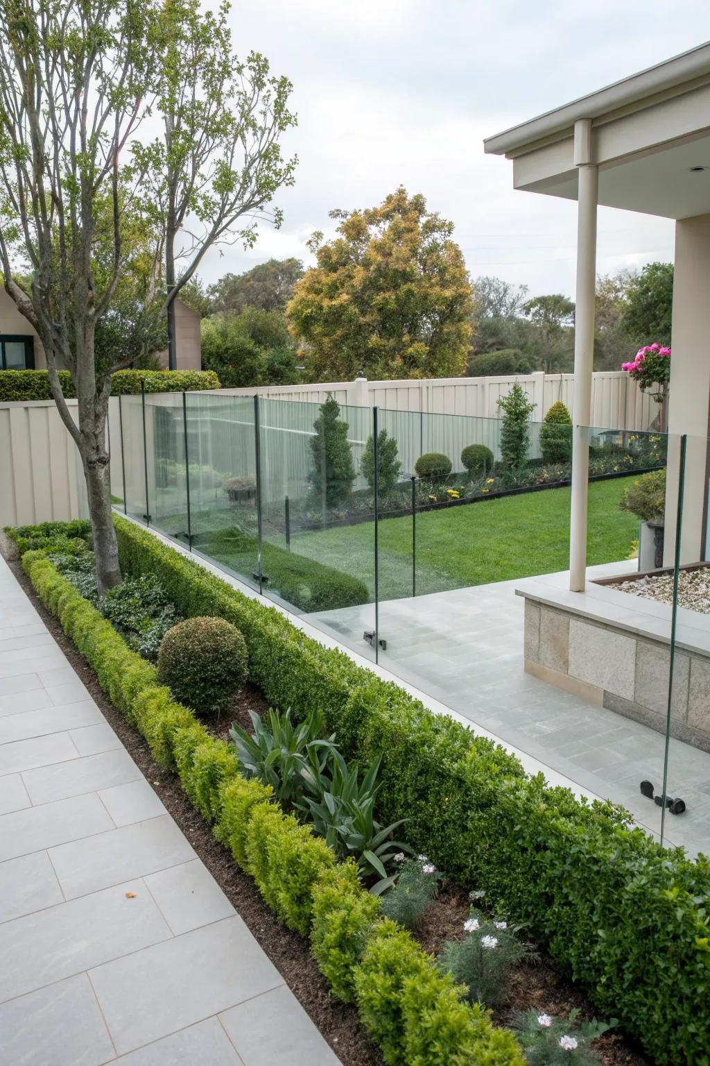 Modern minimalism with translucent board fencing
