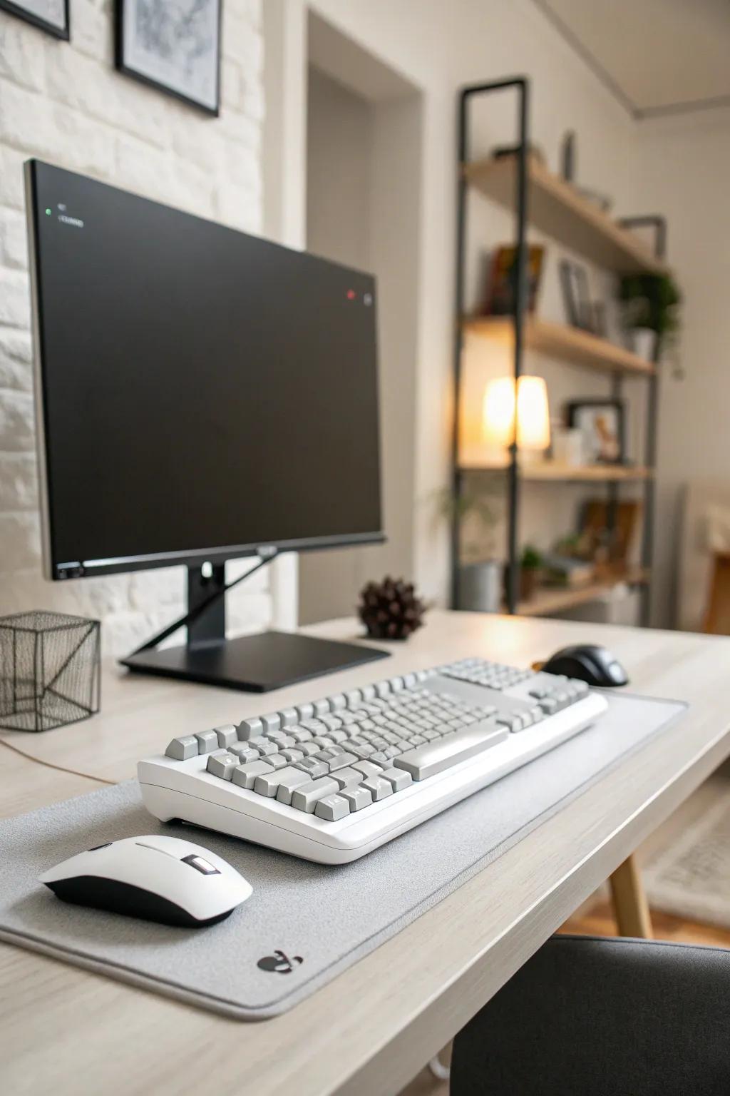 Minimalist aesthetics foster a focused and distraction-free ambiance.