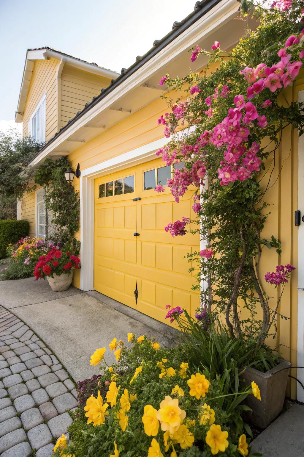 Yellow brings a cheerful and lively vibe to your home's curb appeal.