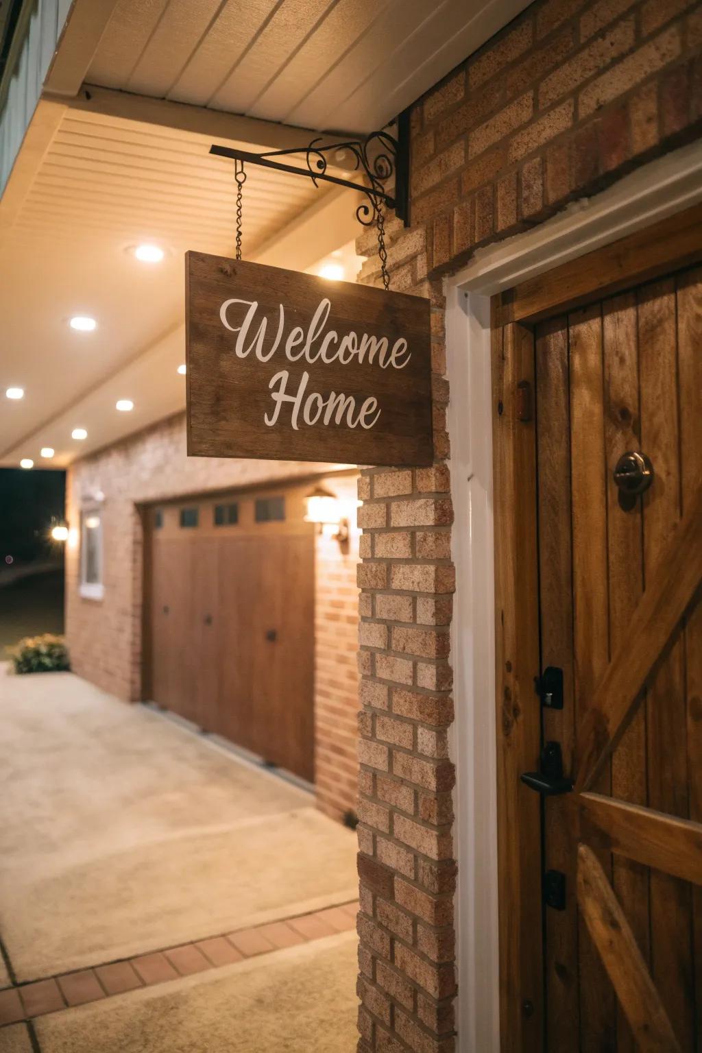 Welcome signage appends a personalized touch to your entryway.