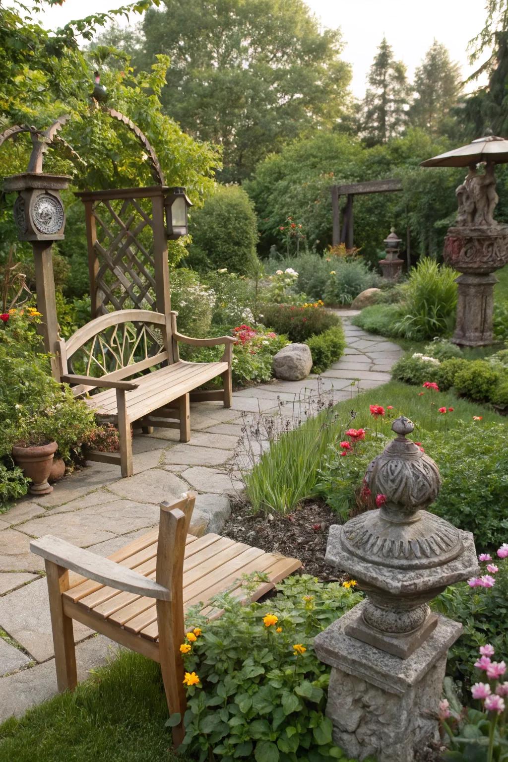 Mixed textures engender visual curiosity and depth.