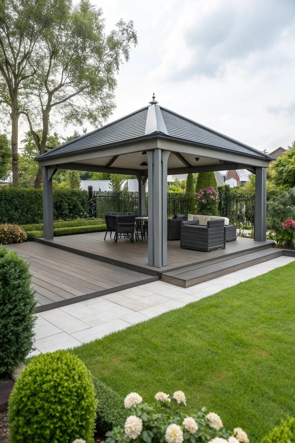 Opt for sleek and durable vinyl decking.