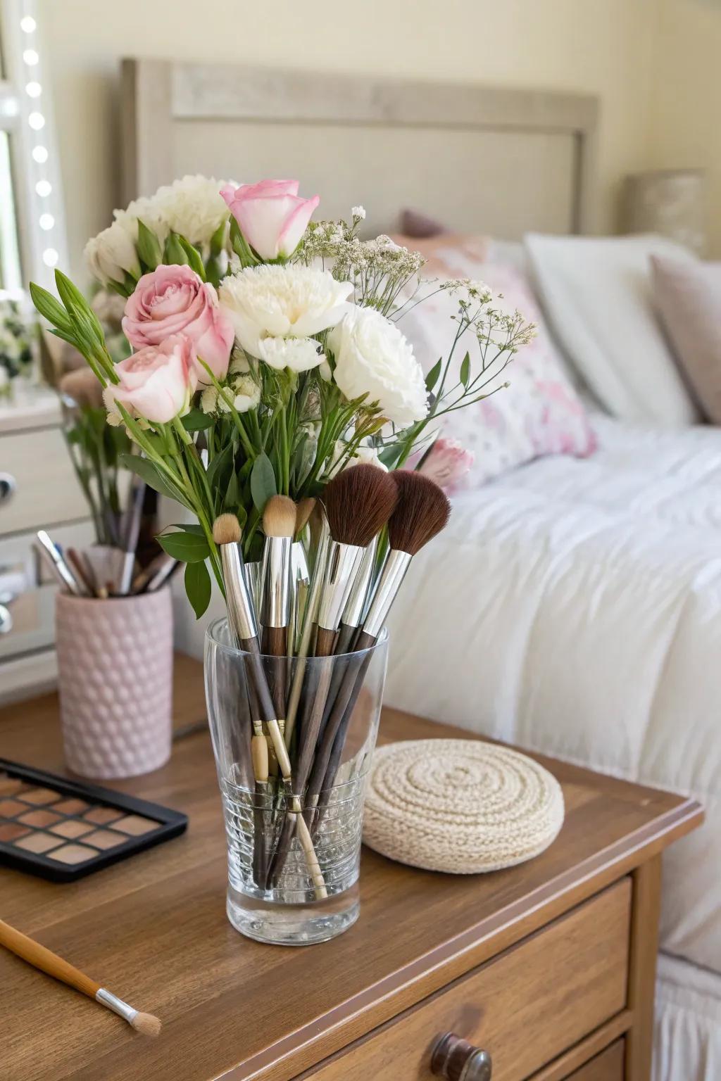 Repurposed glassware introducing a distinct character to decor.