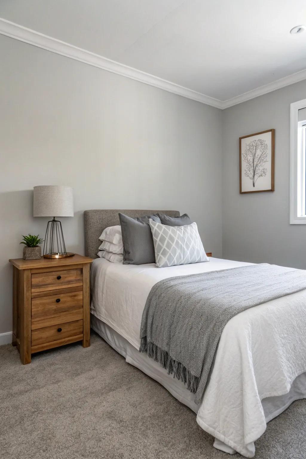 Clean minimalism keeps the guest room tranquil and chic.