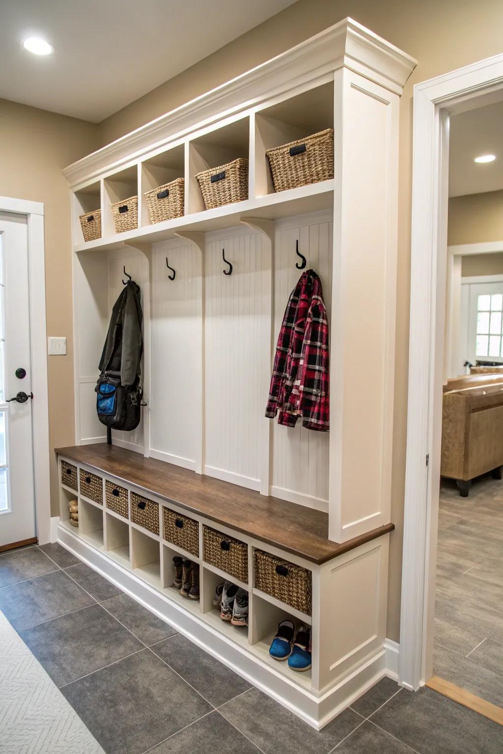 Make the most of your space with a wide hall tree.