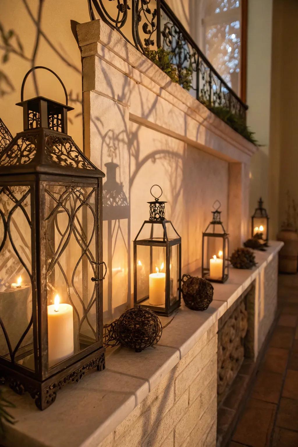 Globes with luminaries generate enchanting light designs.