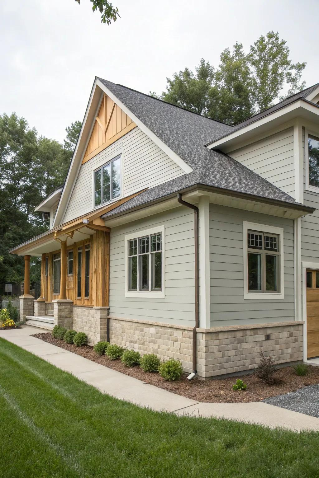 Varied materials create a unique architectural wonder.