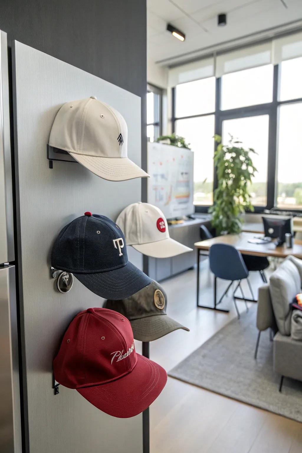 Hats with clips.