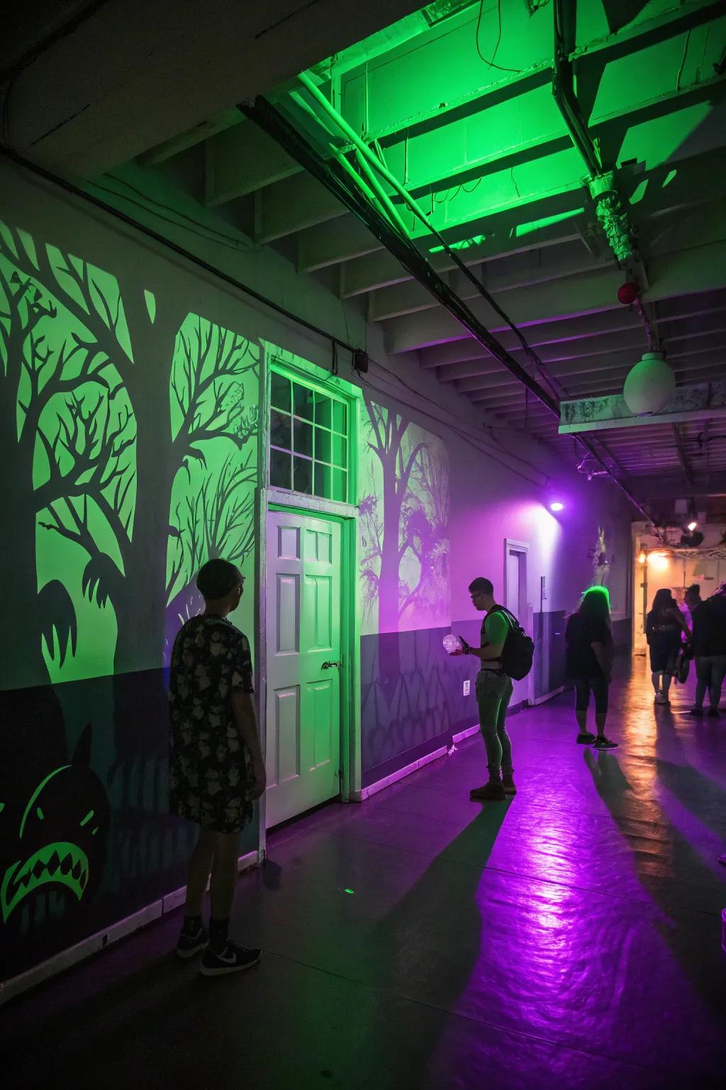 Cultivate a spooky disposition via unsettling illumination throughout your domicile.