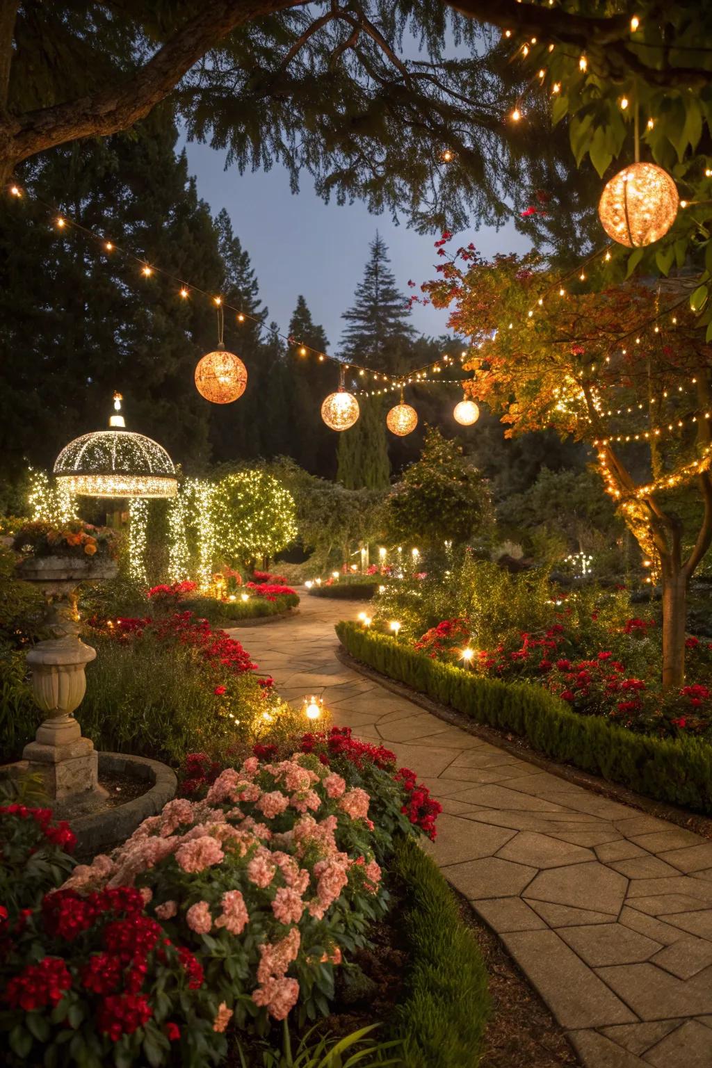 An unforeseen outdoor festive spectacle.