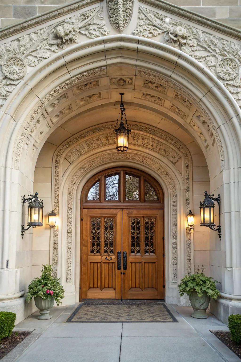 Rounded frames that add an element of charm and beauty to your entrance.