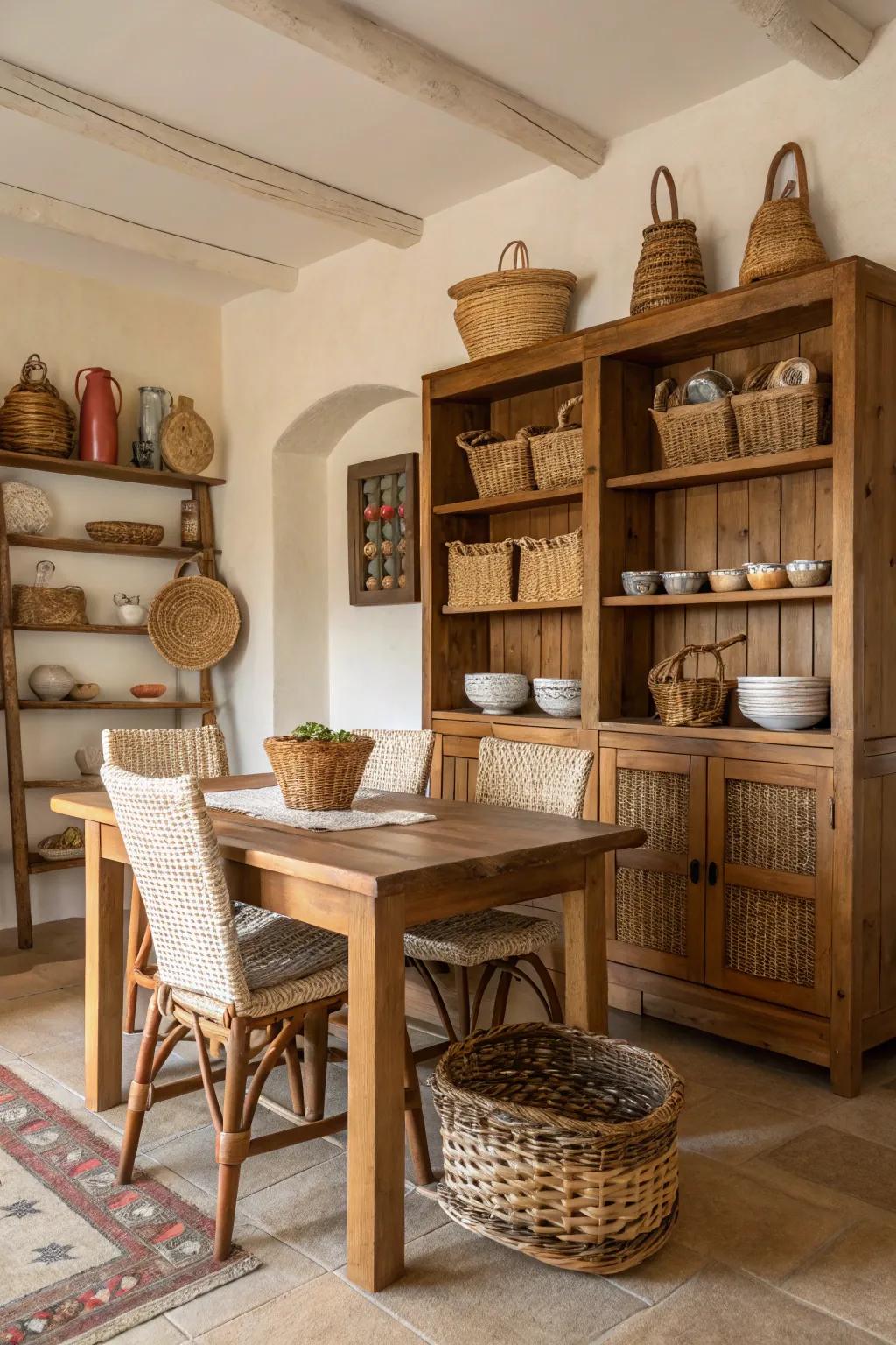 Natural components infuse warmth and texture into your d&eacute;cor.