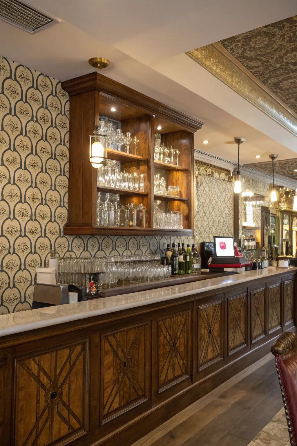 Vintage wallpaper adds charm and character to your decor.