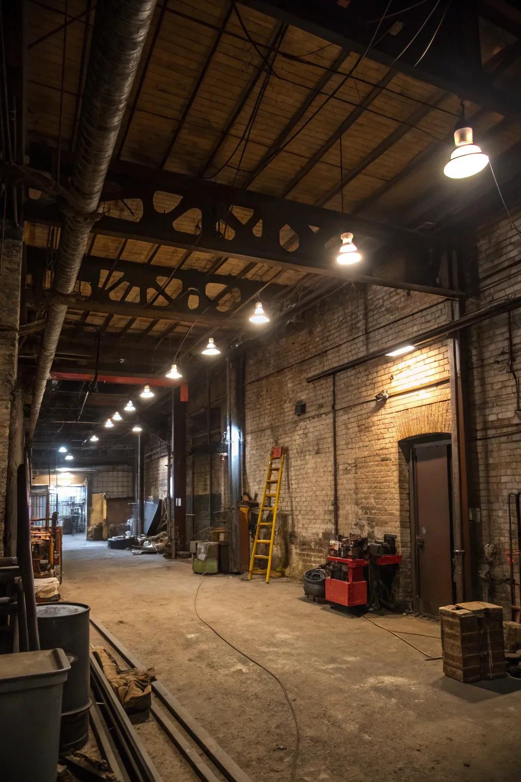 Functional lighting for industrial charm.