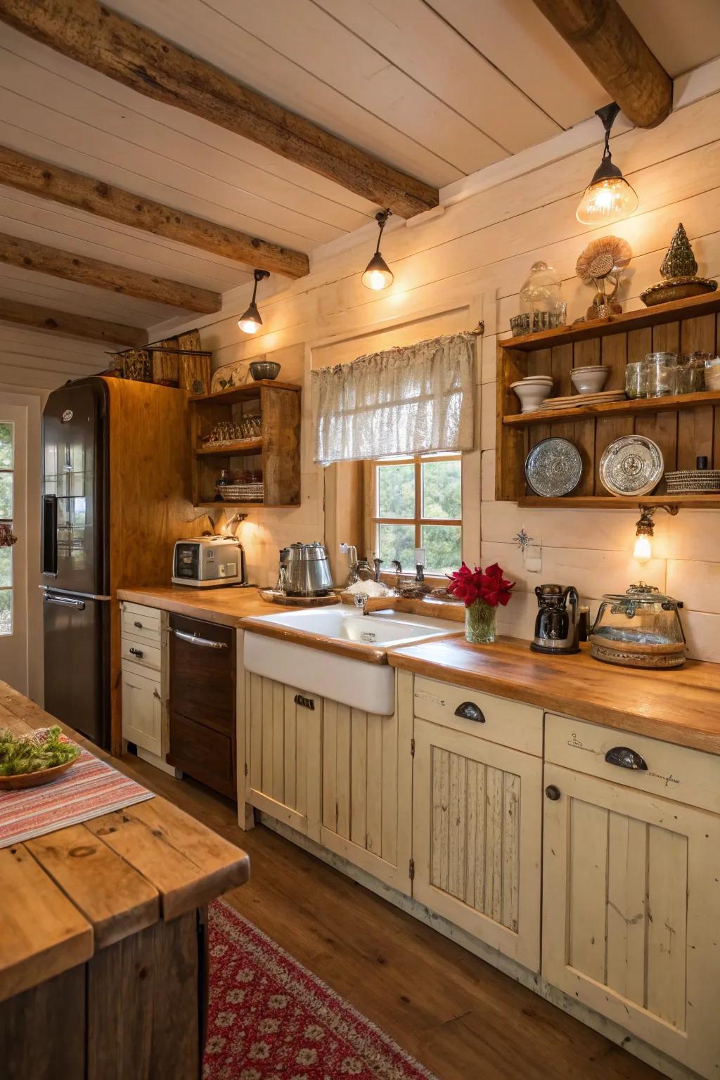Expansive wood plank surfaces provide a warm and inviting atmosphere.