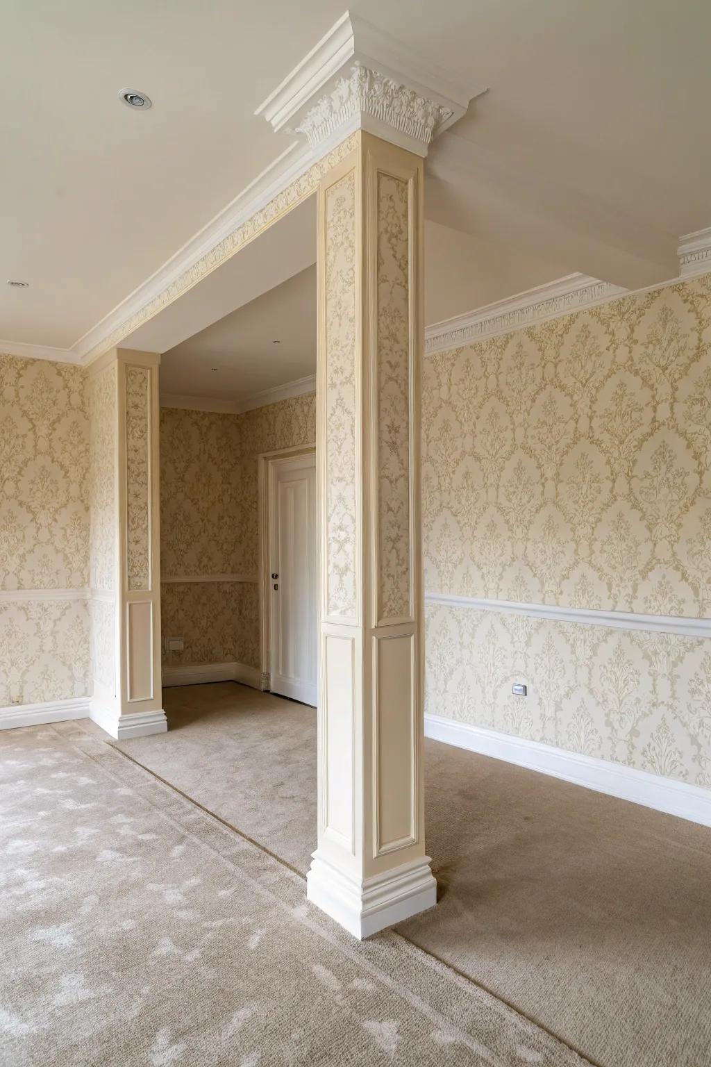 Wall finish creating a fluid aesthetic.