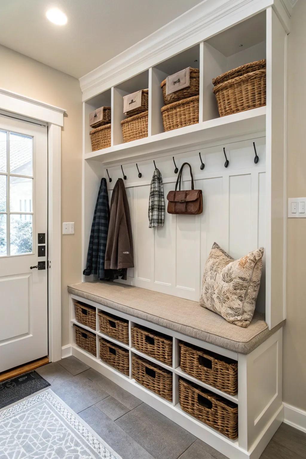 A well-organized entrance zone sets a welcoming feel.