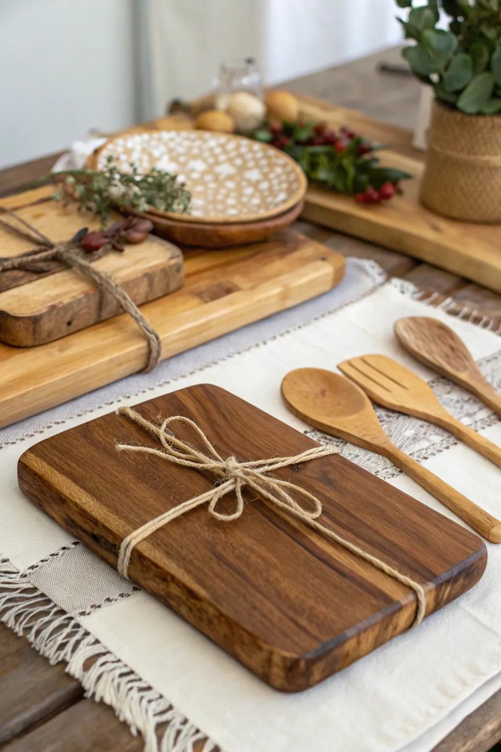 Wooden accents provide warmth and depth.