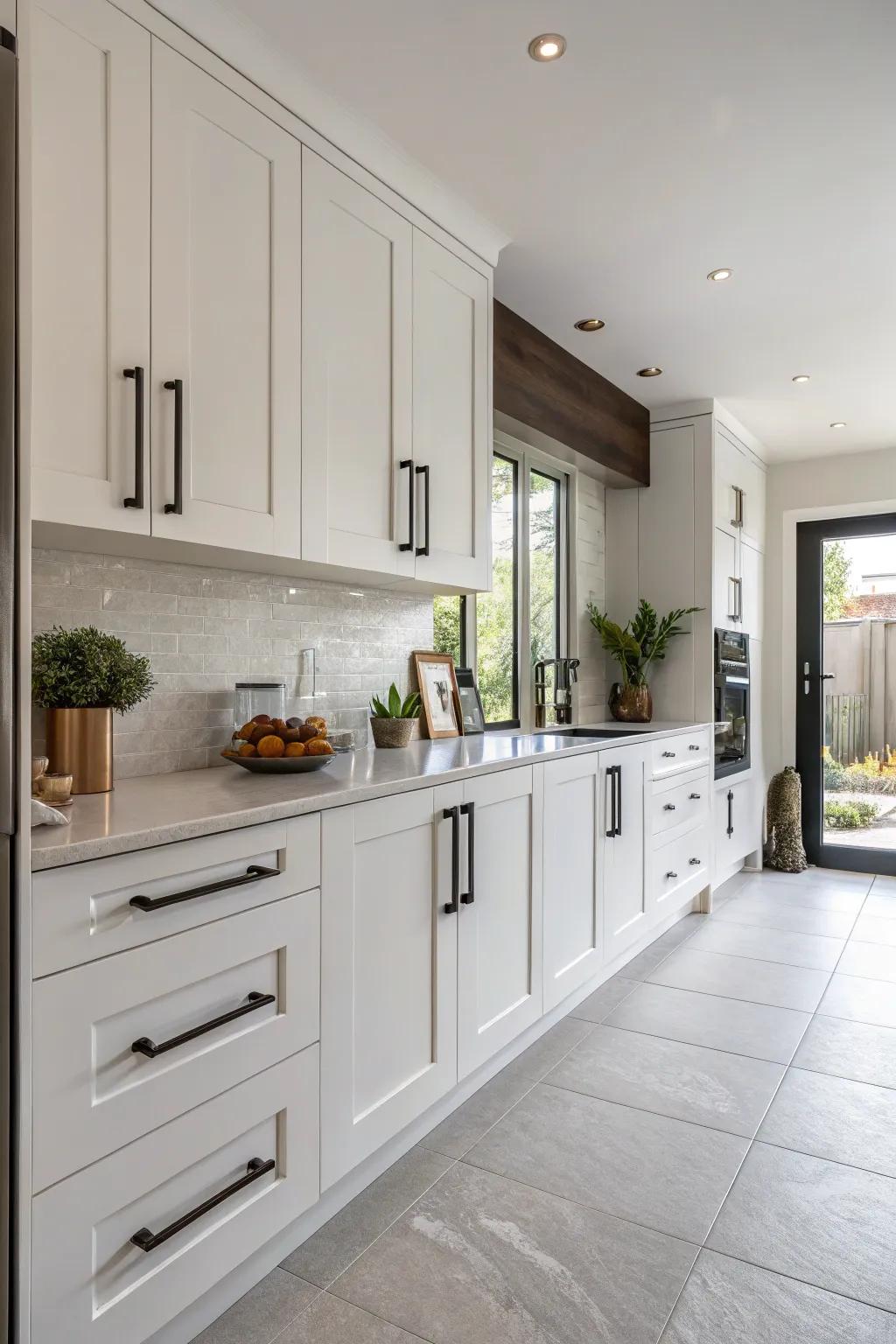 Large bars establish a striking and artistic focal point in the kitchen.